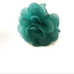 Teal Oversize Floral Ring
